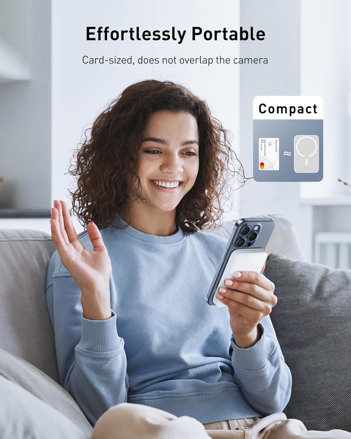 Batterie Externe 10000Mah, Magnétique Sans Fil Power Bank Induction, 20W Charge Rapide USB C Input & Output, Chargeur Portable Powerbank Compatible Avec Iphone 17 16 15 14 13 12 Séries Samsung Ipad